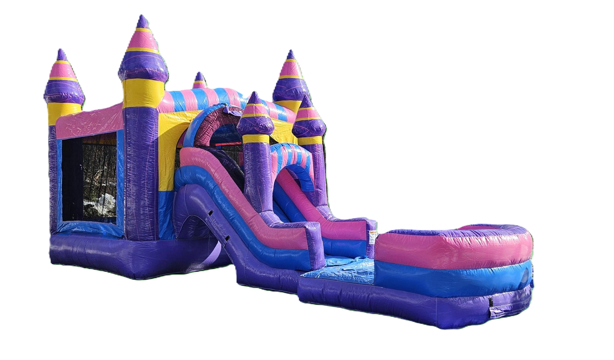 WS05 Cotton Candy Castle Combo (wet/dry) Bounce House