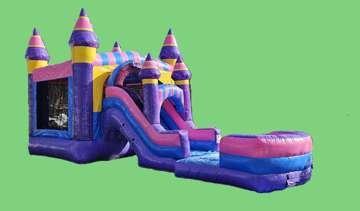 Cotton Candy Castle Inflatable Water Slide